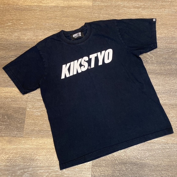 3 for $12 KIKS TYO 100% Cotton Short Sleeve Logo Tee in Black w/White Logo Sz S - Picture 5 of 9
